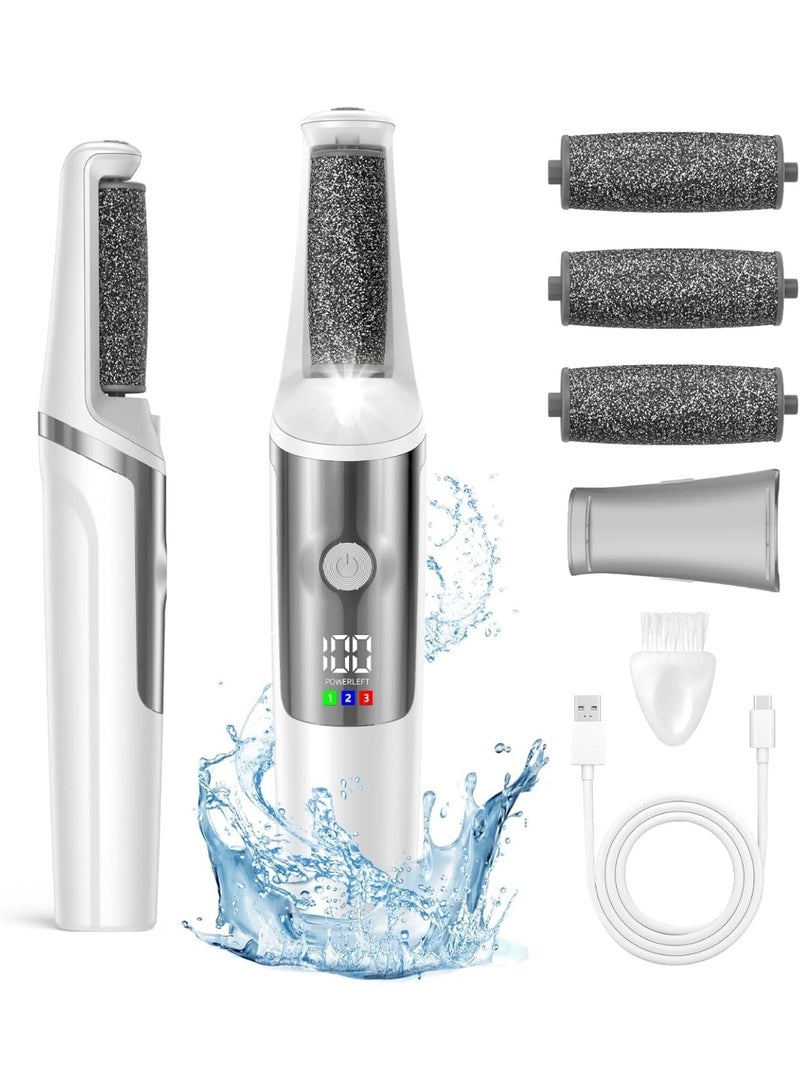Bukela Electric Foot Callus Remover,Callus Remover For Feet,Rechargeable Electronic Foot File Foot Scrubber Pedicure Kits,Pedicure Machine Foot Care For Dead Skin Ideal Gift (White) - Image 1